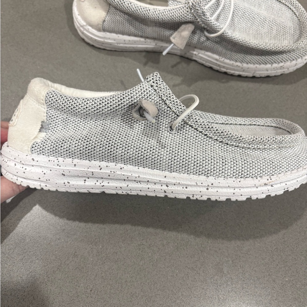 Hey Dude Men's Light Gray Slip-On Loafers